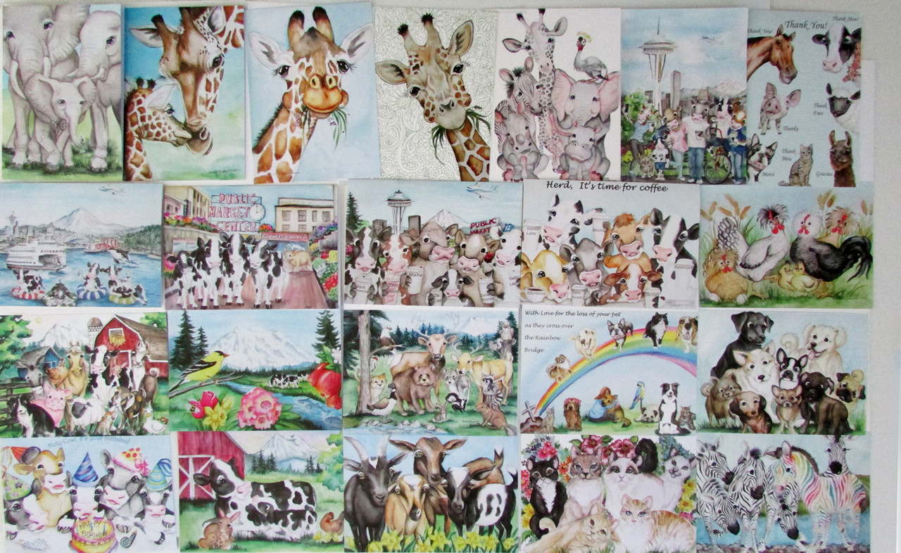 limited edition art cards 5x7 blank - Udderly Delightful Designs