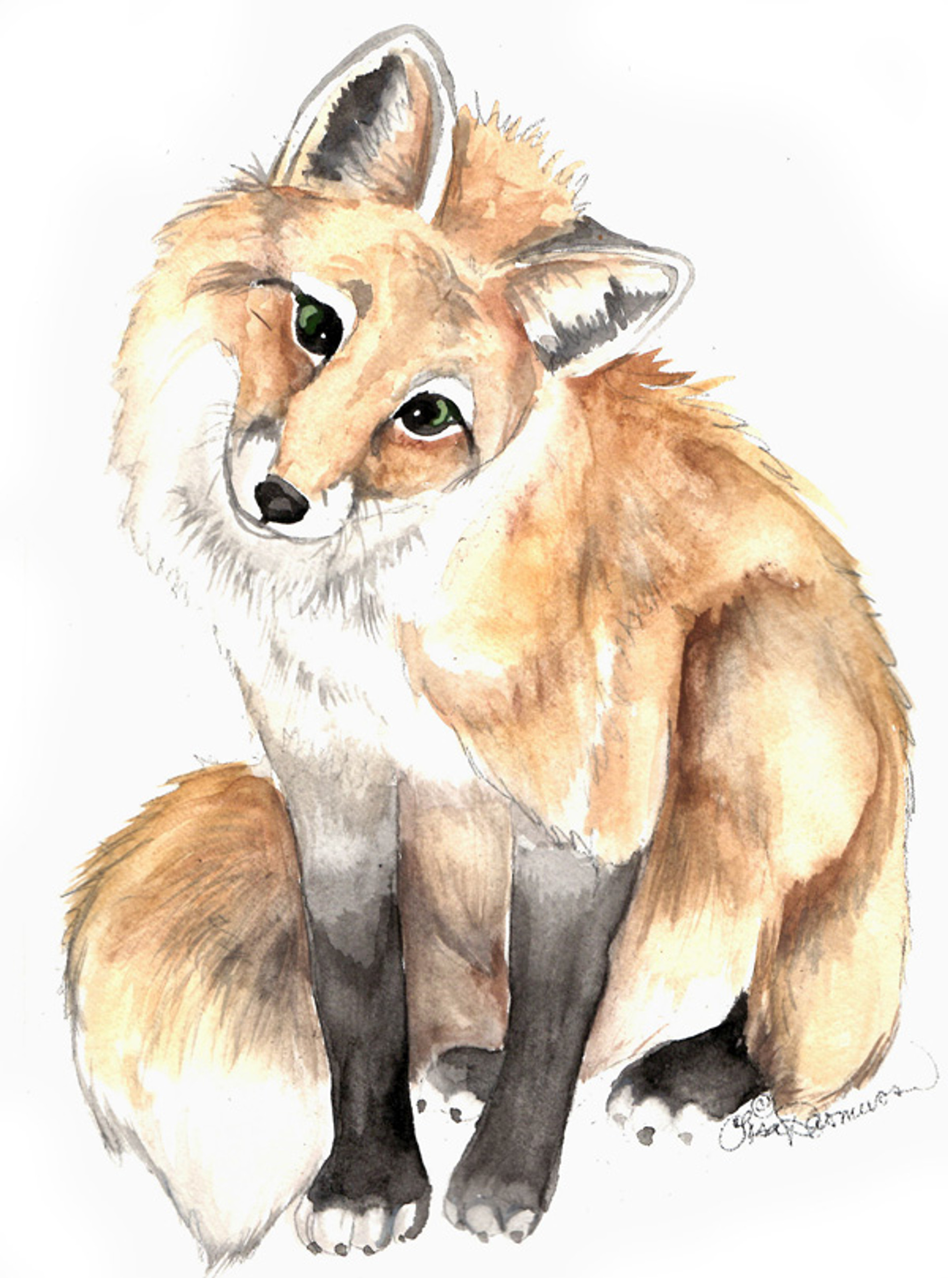 cute Fox prints matted 8x10 Udderly Delightful Designs by Lisa Rasmussen