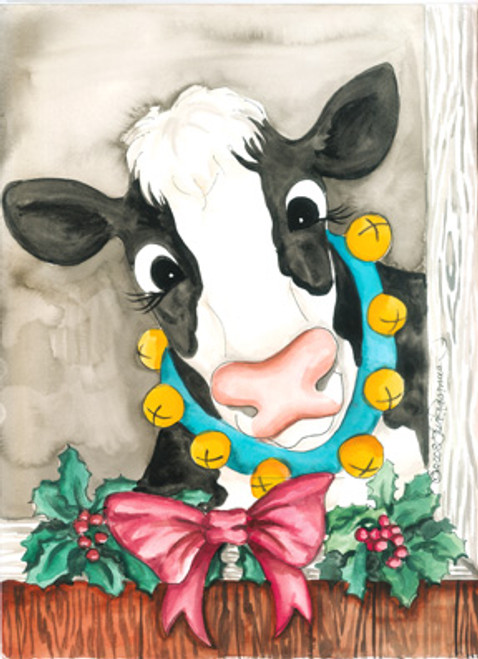 cow face in barn