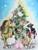5  barnyard Christmas tree card 5x7 blank w envelope