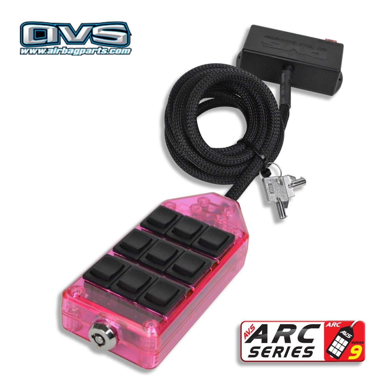 AVS SWITCH BOX- PINK 9-SWITCH SERIES (ROCKER) - AVS