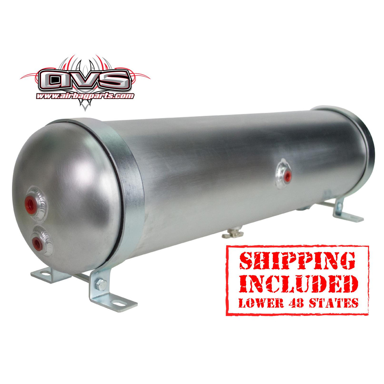 AVS 5-GALLON 6-PORT ALUMINUM M.P.M. AIR TANK - RAW - AVS