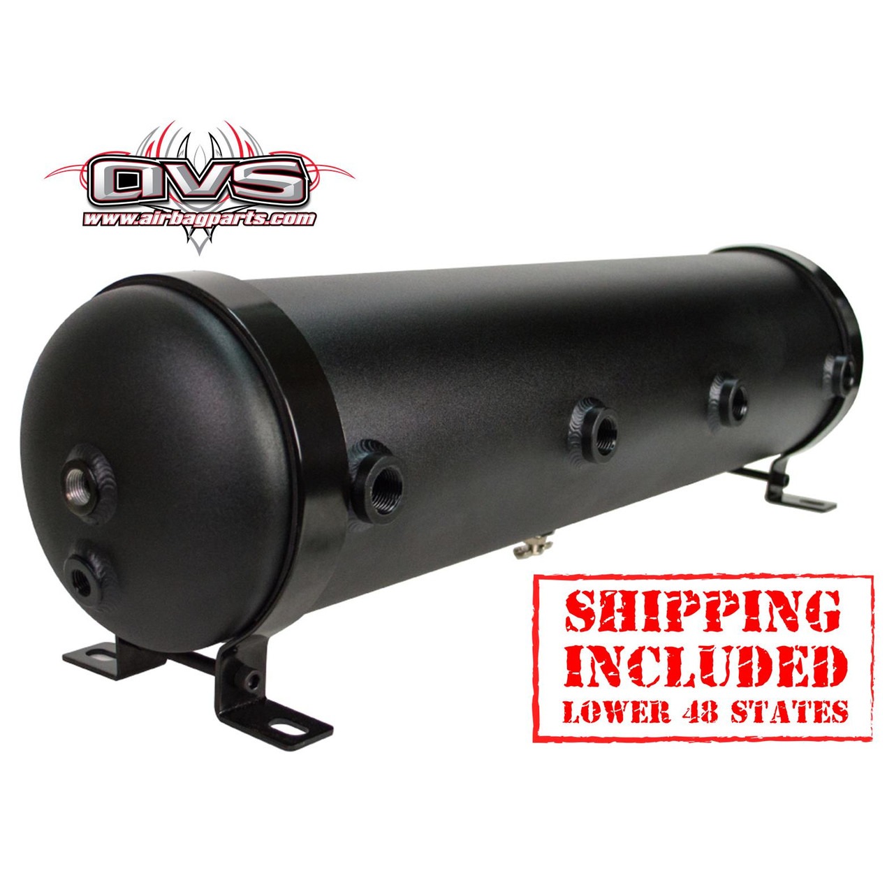 AVS 5-GALLON 9-PORT ALUMINUM M.P.M. AIR TANK - BLACK - AVS