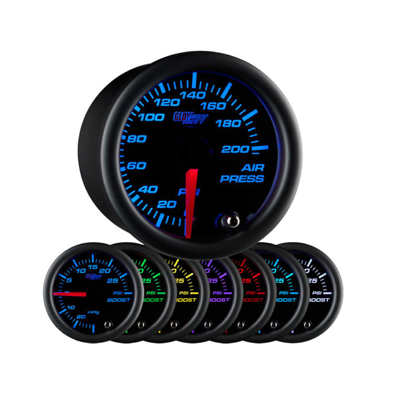 glow shift oil temp gauge between 180 and 220