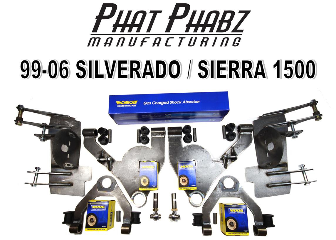 PHAT PHABZ, CONTROL ARMS, FRONT GM KIT, FRONT BAG KIT