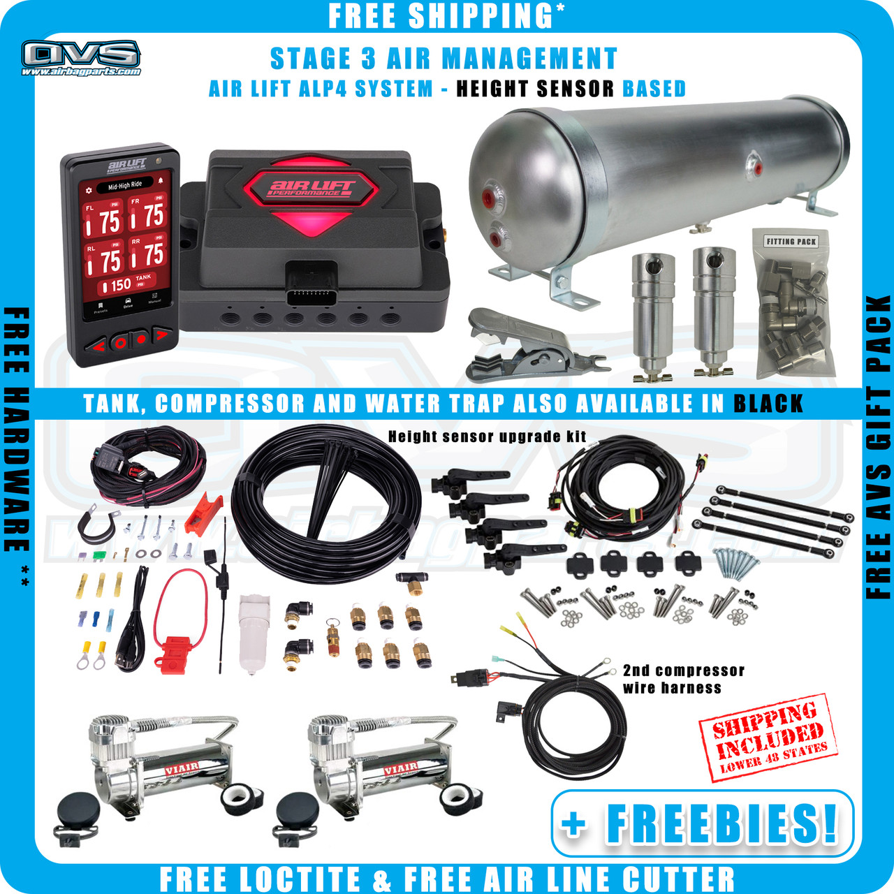 STAGE 3 AIR MANAGEMENT KIT (AIRLIFT ALP4 SYSTEM - 3/8