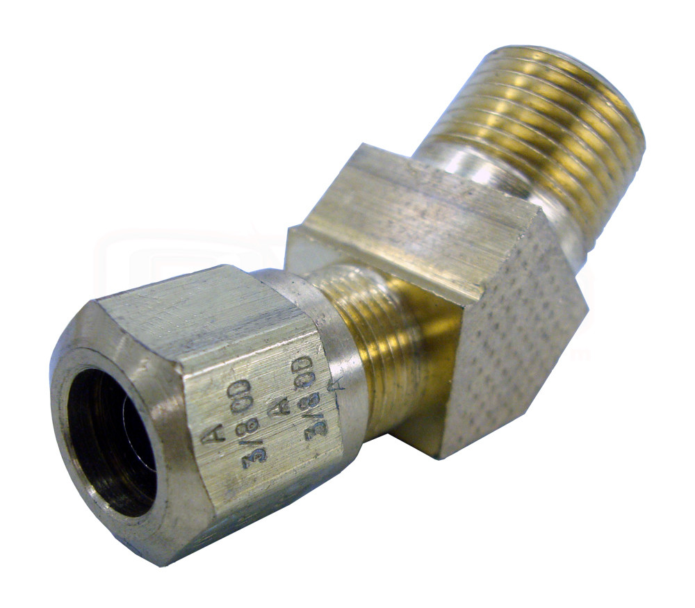 45 Degree Swivel Elbow Fitting - 3/8" Male NPT X 3/8" Female NPT, MPN 1503-06-06 (Industrial Supply)