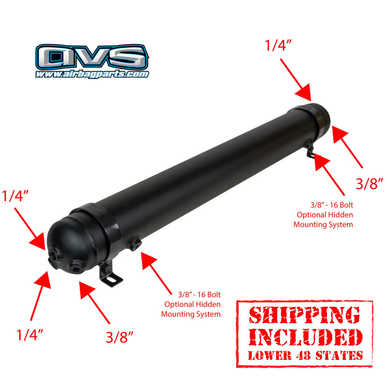 エバートン　ネビル AVS 2-GALLON ALUMINUM AIR TANK WITH 5-PORTS - BLACK!! FREE DRAIN