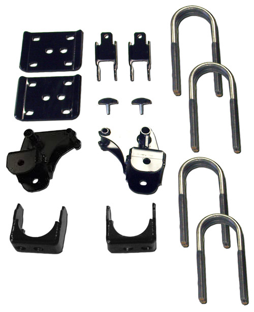 09-13 FORD F-150, 2WD, REAR KIT ONLY, 4" DROP, ALL CABS INCLUDES FLIP KIT, FRONT LIFT HANGER BRACKETS, & SHOCK EXTENDER