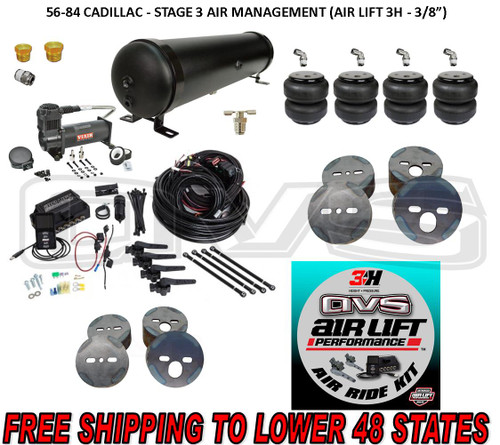 58-60 CADILLAC - STAGE 3 AIR MANAGEMENT (AIRLIFT 3H AUTO-LEVELING, 3/8" AIR LINE) 58-60 CADILLAC - STAGE 3 AIR MANAGEMENT (AIRLIFT 3H AUTO-LEVELING, 3/8" AIR LINE)