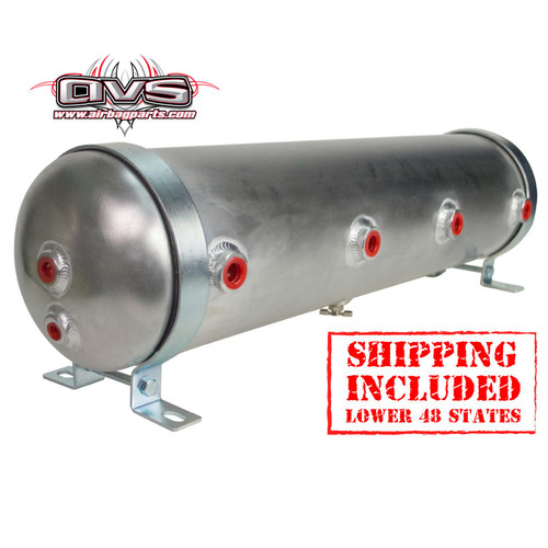 AVS 5-GALLON 9-PORT ALUMINUM M.P.M. AIR TANK - RAW AVS 5-GALLON 9-PORT ALUMINUM M.P.M. AIR TANK - RAW
