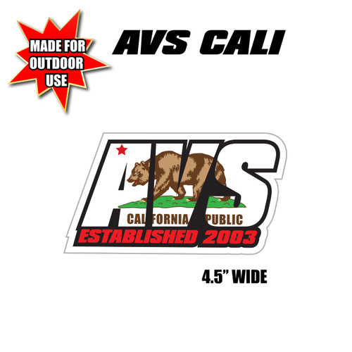 AVS CALI STICKER 4.5" WIDE OUTDOOR USE