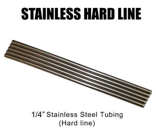 1/4" STAINLESS STEEL TUBING - 3-FT STICK (a.k.a. HARD LINE - HARDLINE)