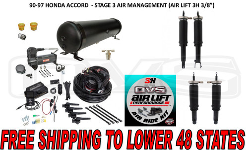 90-97 HONDA ACCORD - STAGE 3 AIR MANAGEMENT (AIR LIFT 3H AUTO-LEVELING) 90-97 HONDA ACCORD - STAGE 3 AIR MANAGEMENT (AIR LIFT 3H AUTO-LEVELING)