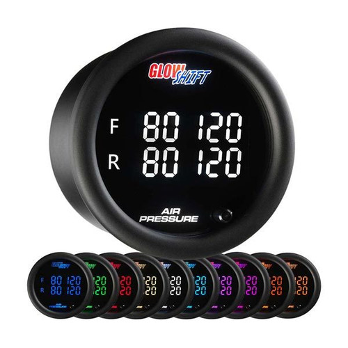 GLOW SHIFT 10-COLOR QUAD DIGITAL AIR  PRESSURE GAUGE
