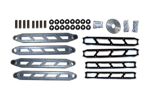 2014-21  Ram,2500,4WD Billet Face Plates(BLACK),W/REAR BOXED 4-LINK ARMS. FITS 8" & 10" LIFT KITS,INCLUDES PAIR OF UPPER ARMS & LOWER ARMS,BUSHINGS,SLEEVES,&HARDWARE(RAW)