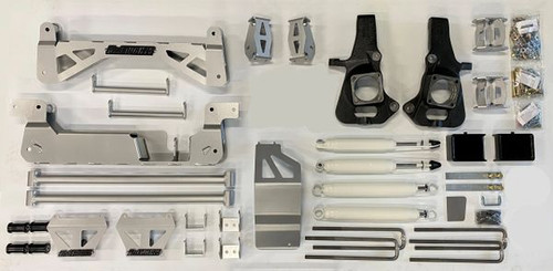 2002-10 GM 2500 Truck (2WD, GAS MOTOR) 7" Lift Kit w/ front & rear shocks (silver powder-coat) ***FREE SHIPPING IN THE 48 STATES***