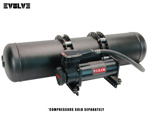 EVOLVE TANK BRACKET SYSTEM WITH SIDE COMPRESSOR MOUNTS - 2 CLAMPS - POWDERCOATED FINISH