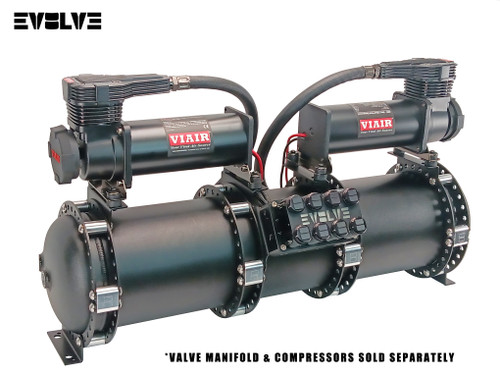 EVOLVE TANK BRACKET SYSTEM WITH TOP COMPRESSOR MOUNTS - 4 CLAMPS - POWDERCOATED FINISH
