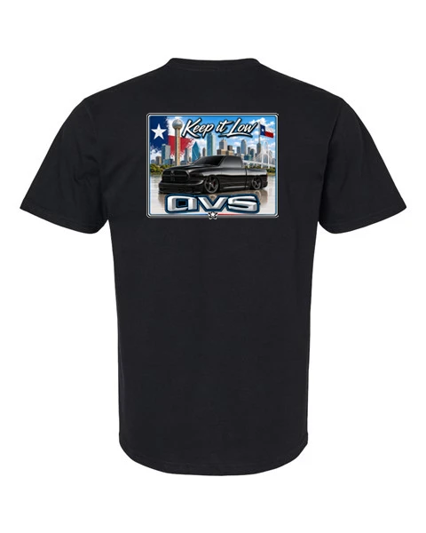 AVS "TEXAS KEEP IT LOW " STYLE T-SHIRT- BLUE LOGOS