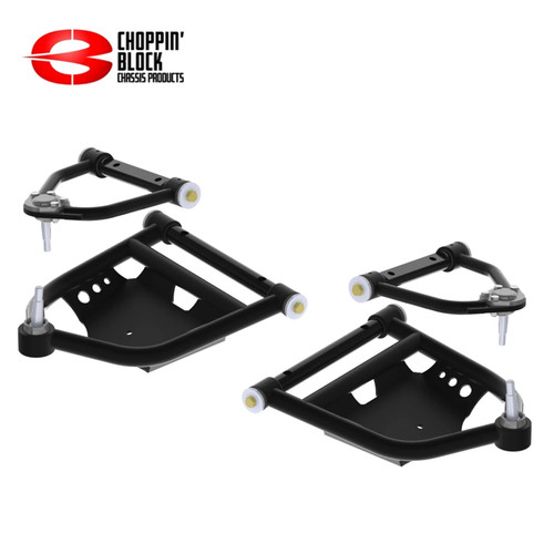 CHOPPIN' BLOCK 63-87 FULLSIZE CHEVY TUBULAR UPPER & LOWER CONTROL ARM SET - GLOSS BLACK CHOPPIN' BLOCK 63-87 FULLSIZE CHEVY TUBULAR UPPER & LOWER CONTROL ARM SET - GLOSS BLACK