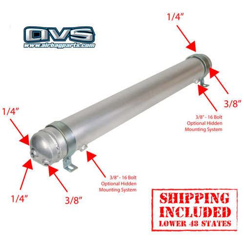 AVS 2-GALLON ALUMINUM TANK WITH 5 PORTS-RAW!! FREE DRAIN PORT FITTING !!