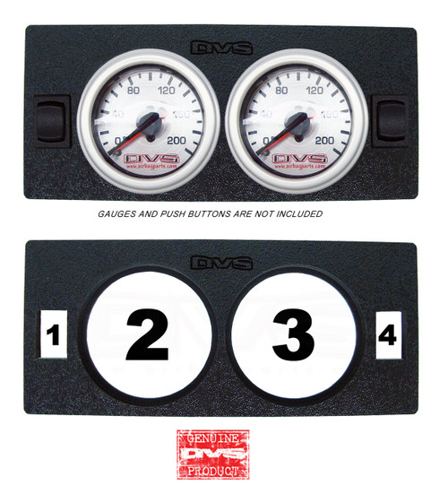 AVS GAUGE PANEL WITH TWO 2" INCH GAUGE AND TWO SMALL ROCKER SWITCH CUT OUTS P7