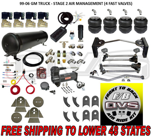 99-06 GM TRUCK - STAGE 2 AIR MANAGEMENT (4 FAST VALVES) 99-06 GM TRUCK - STAGE 2 AIR MANAGEMENT (4 FAST VALVES)