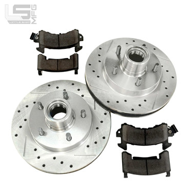 SUNROAD Drilled & Slotted Brake Rotors & Ceramic Pads Kit For Chevy Silverado/GMC Sierra 2500/3500 HD 2011-2019