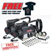 VIAIR #485C STEALTH BLACK COMPRESSOR COMBO + FREE SHIPPING + CHOOSE FREE T-SHIRT