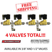 This assembly comes as pictured with mounting brackets. It is
pre-plumbed with Loctite 445 thread sealant. Each assembly is 
pressure tested and will arrive 100% leak free.
Includes 2 AVS valves (2 Year Warranty) AVS Push-To-Connect Nickel Plated Brass Fittings.
For a Front/Back/Side/Side set up you will need 4 of these assemblies.