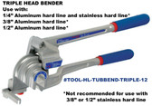 Triple Head Tubing Bender  1/4"  3/8"  1/2"  (for Hard Line / Hardline)