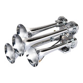 4 TRUMPETS * * *MINI* * * CHROME TRAIN HORN - COMPETITION SERIES