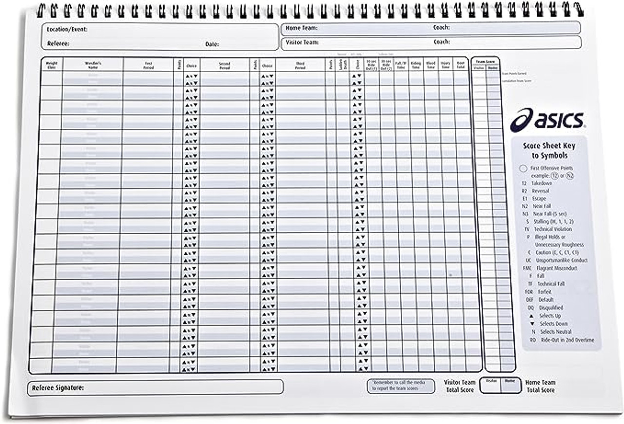 ASICS Unisex Wrestling Scorebook