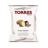 Black Truffle chips - Made with potatoes grown on the Iberian Peninsula of Spain, these light and crispy chips are bold with flavours. Fried in high quality Spanish oil, the taste is unparalleled. Gluten Free. 125g