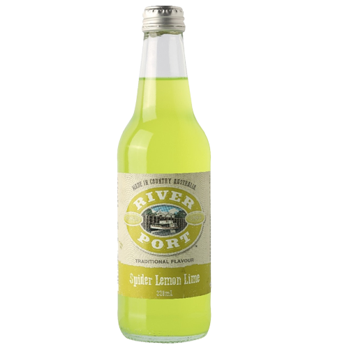 River Port Spider Lemon Lime 330ml | Australian soft drink soda - Wholesale Distribution Melbourne. Originating from Echuca