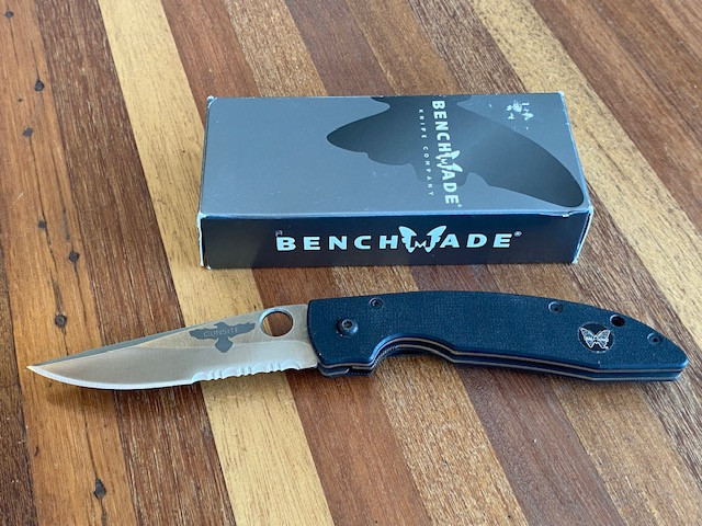 Vintage Benchmade 804S Combo Edge AFCK, BaliSong Logo, Gunsite logo