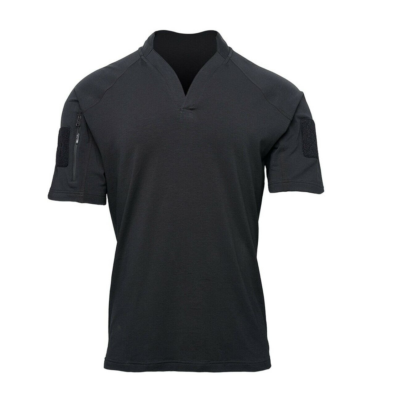 Kryptek Garrison Short Sleeve Rugby Collar Shirt, Color Black, Large