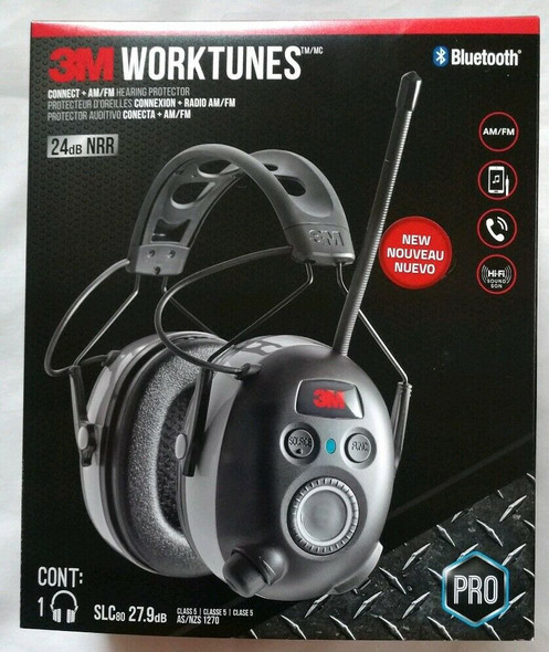 Peltor 90542-3DC Black Worktunes AM/FM Bluetooth Wireless Hearing Protector