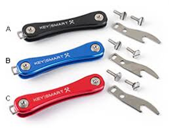 KeySmart Rugged Extended Key Holder W/ Expansion Pack Made In USA Red/Blue/Black