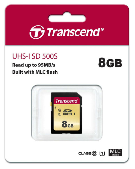 Transcend 8GB SDXC/SDHC 500S Memory Card 8 GB 500S 95MB/s TS8GSDC500S NEW
