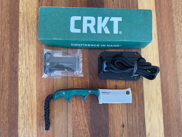CRKT 2383 MINIMALIST CLEAVER NECK CARRY FIXED BLADE KNIFE WITH SHEATH
