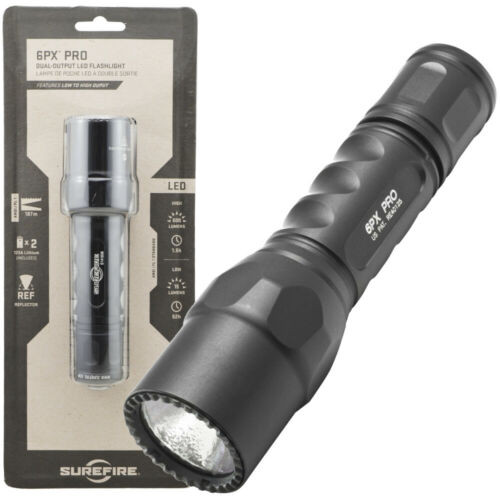 Surefire 6PX-D-BK Pro Dual Output 600/15 Lumens LED Flashlight Black NEW
