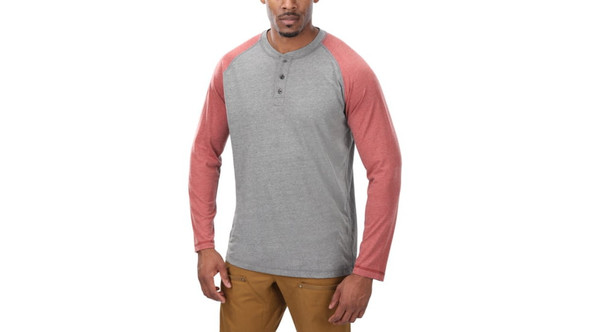 Vertx Action Henley Heather Grey/Red Large VTX1465-HGY-RD-LARGE