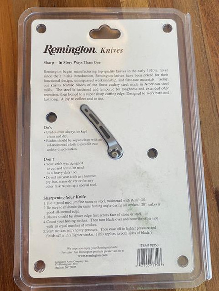 Remington M Series Folder 3.375" Plain Blade - 18350 - Made in the USA