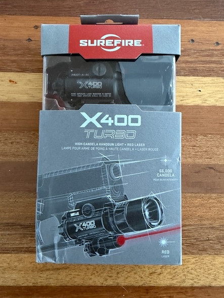 Surefire X400 Turbo LED Light Red Laser 650 Lumens 66000 Candela X400T-A-RD