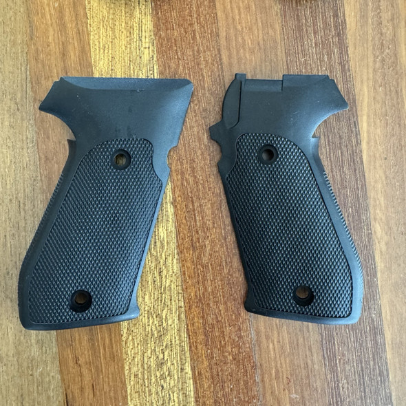 Sig Sauer P220 Grips Vintage Factory Black Checkered 1986 1987 Dated DA/SA EXC