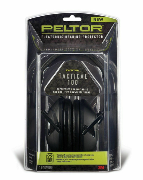 Peltor Tactical 100 Earmuffs Electronic 22db (NRR) Hearing Protector 3M - TAC100