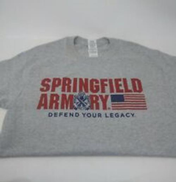 Springfield Armory T-Shirt Any Size S-2XL Heather Gray Gildan Defend Your Legacy