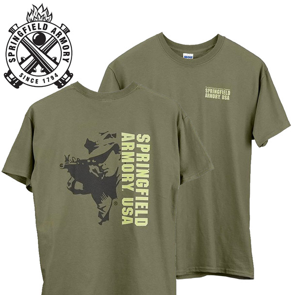 Springfield Armory Shooter Logo T-Shirt, OD Green Small